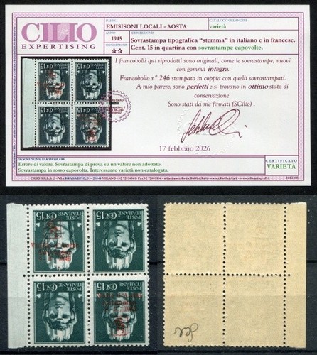 Aosta regionali 1945 - aosta,