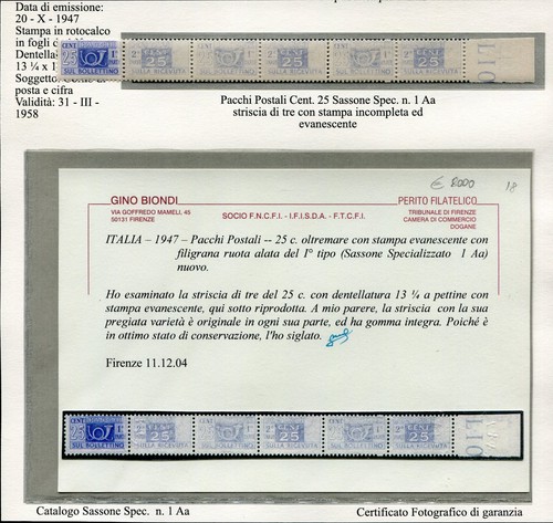 Italy 1947 variety evanescent - 1947,
